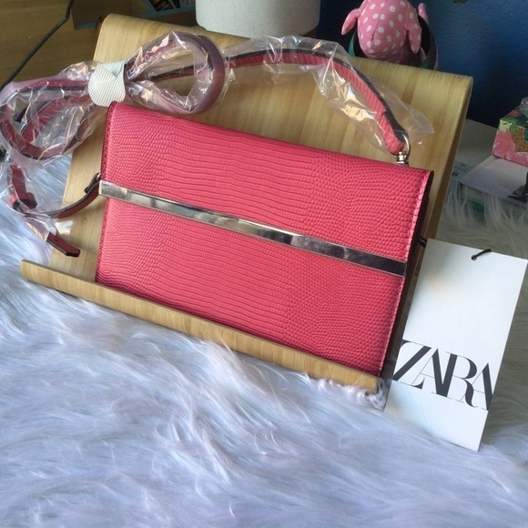 ZARA Pink Leather Purse NWT - Picture 10 of 11